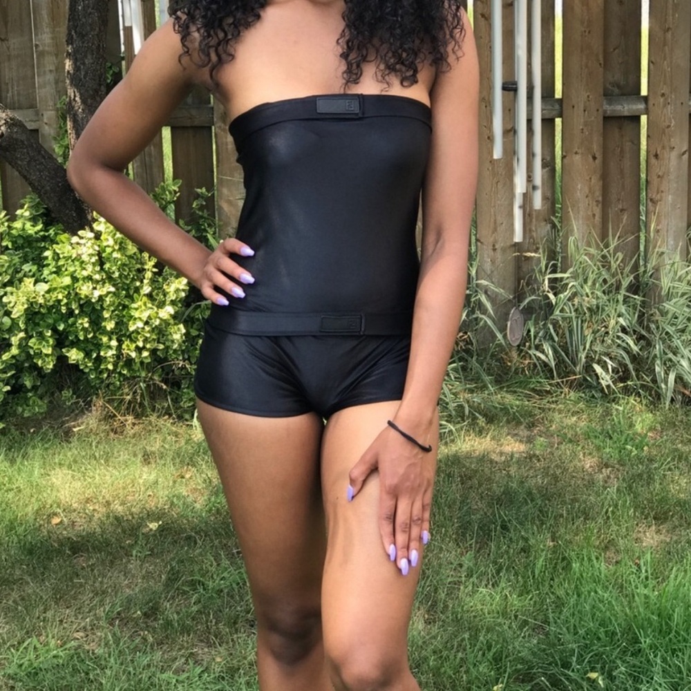 FENDI STRAPLESS FITTED PLAYSUIT